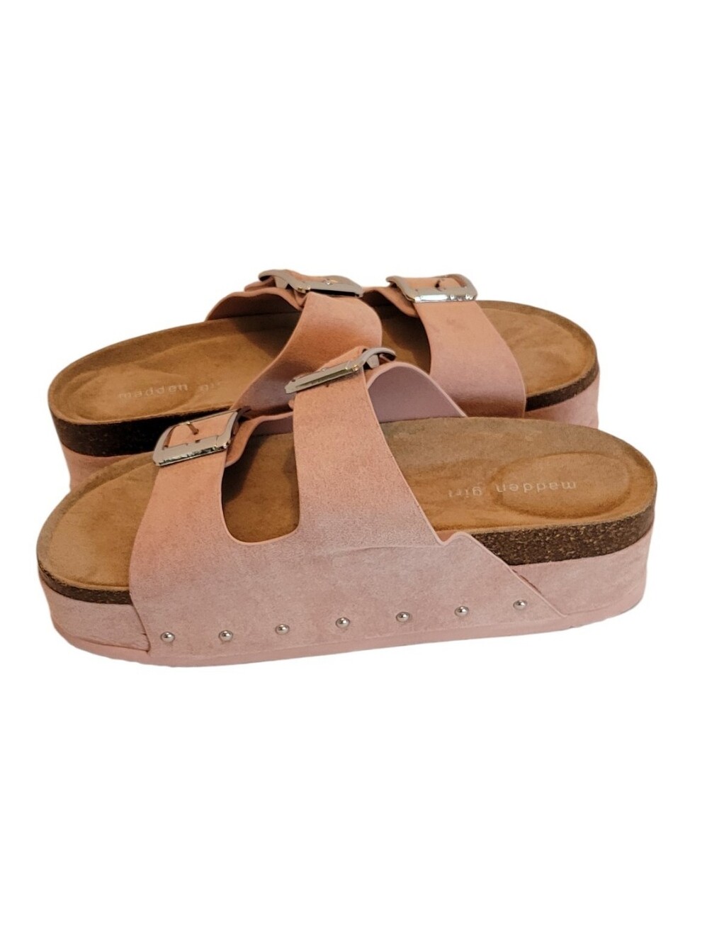 Madden Girl Babess Rose Fab Platform Sandals NWT Size 9.5 Pink Double Buckle Sli - Picture 6 of 13
